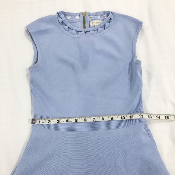 Ted Baker Kathryn Cutwork Knitted Skater Pale Purple Dress - Picture 11 of 16